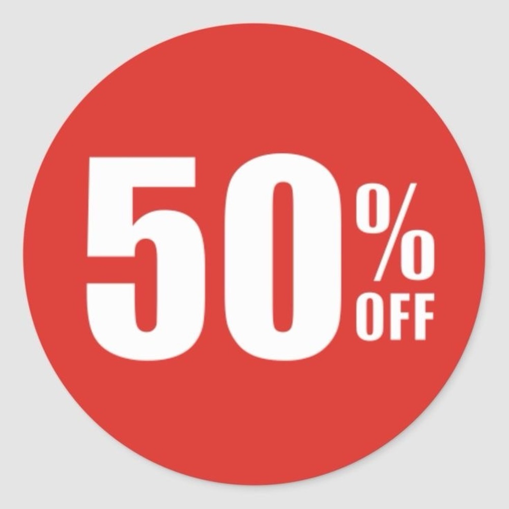 Everything must go sale. 50% OFF